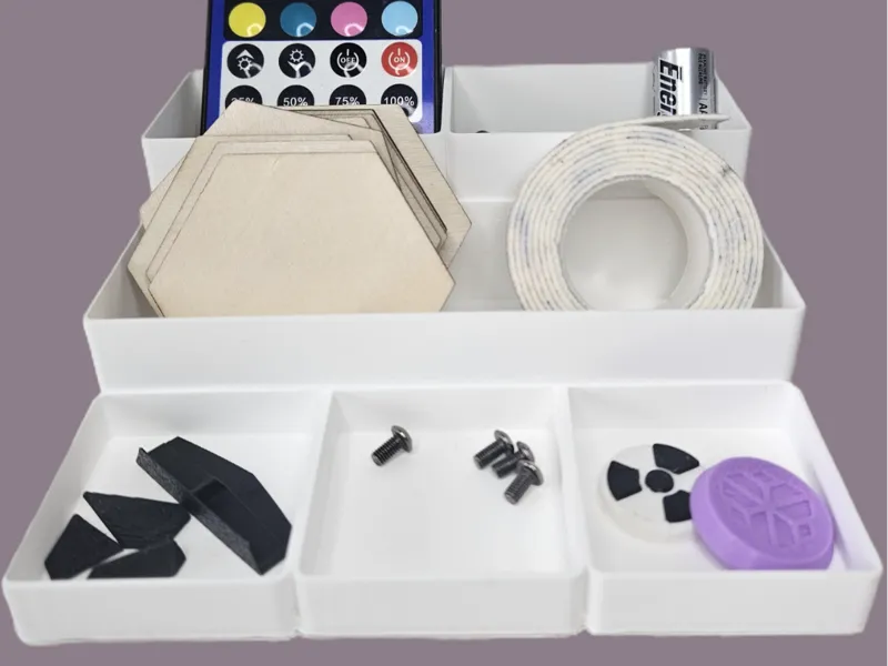 Compact Desk Organizer with Shallow Front Trays