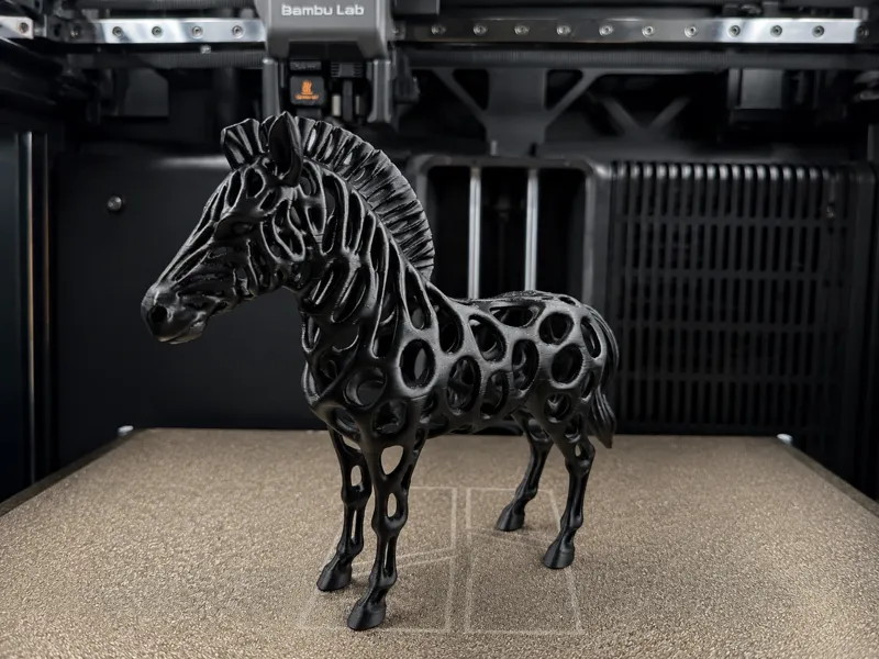 Elegant Voronoi Zebra Sculpture