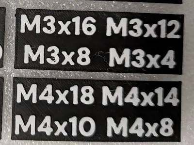 Label for Small Parts Storage Box