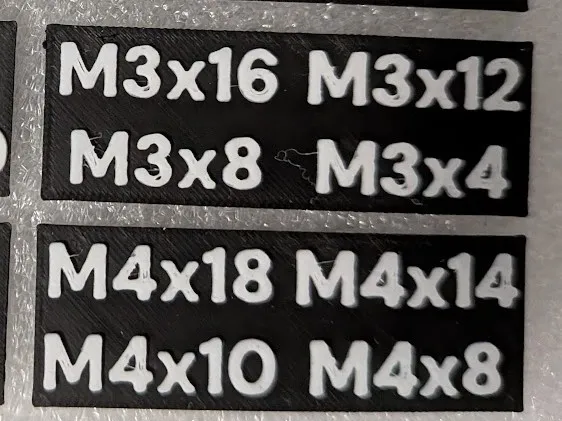 Label for Small Parts Storage Box