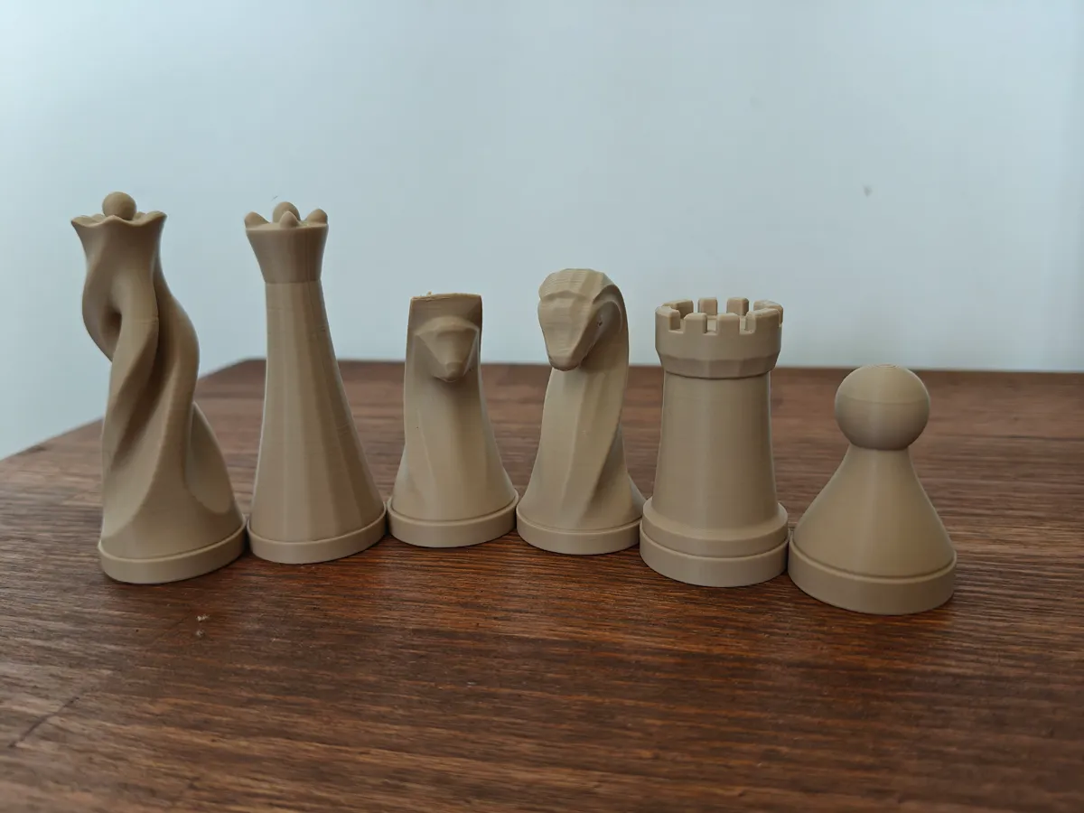 Minimalist Abstract Chess Pieces Set Modern Style - Free 3D Print Model ...