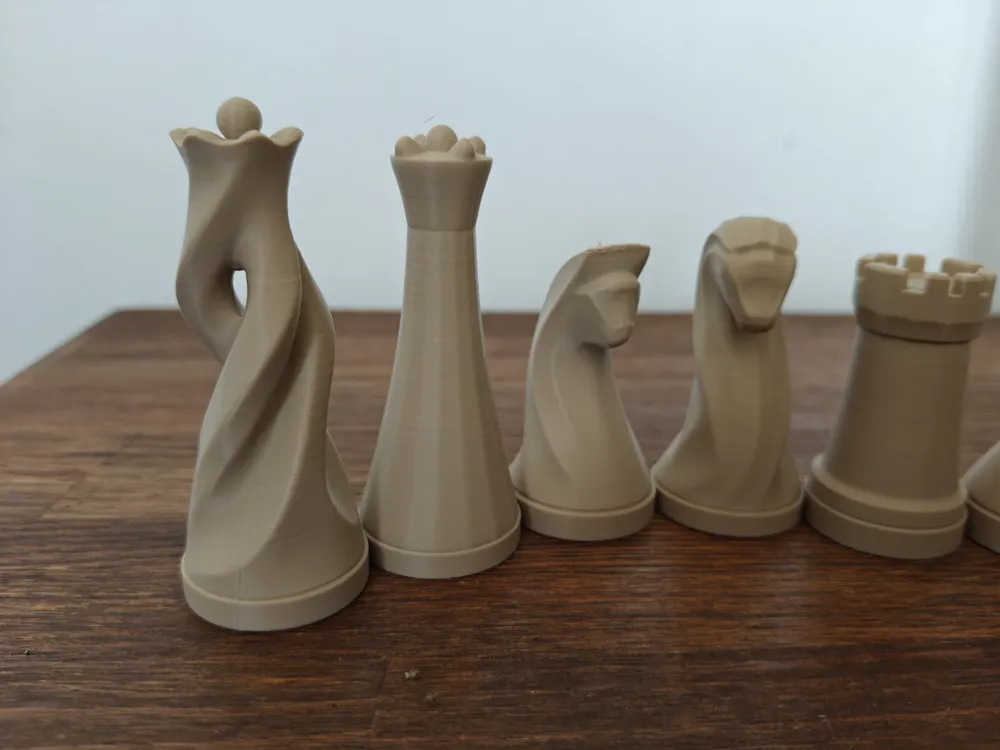 Minimalist Abstract Chess Pieces Set Modern Style - Free 3D Print Model ...