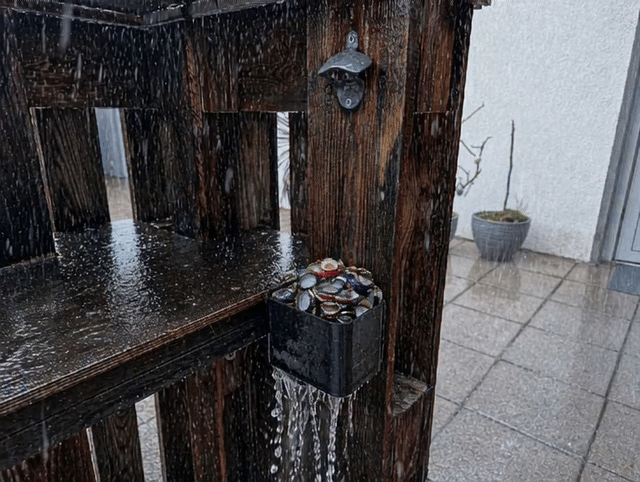 Kronkorken Fänger, mit Wasser Abfluss V2