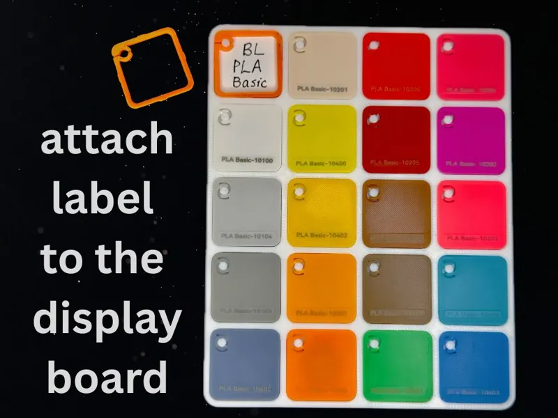 Bambu Swatch Display Board Label Clip