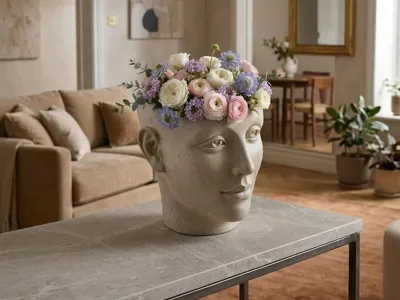Female Face Vase