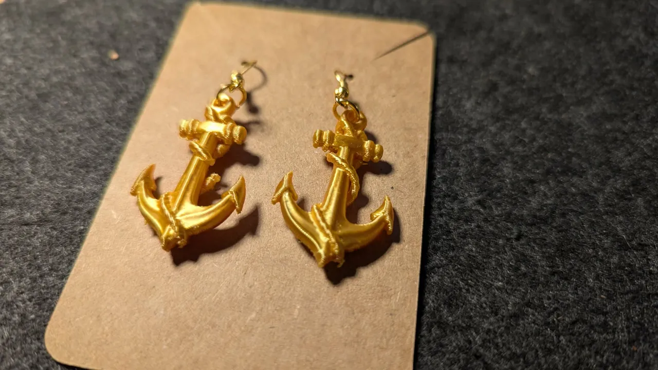 Golden Anchorage Earrings view 2