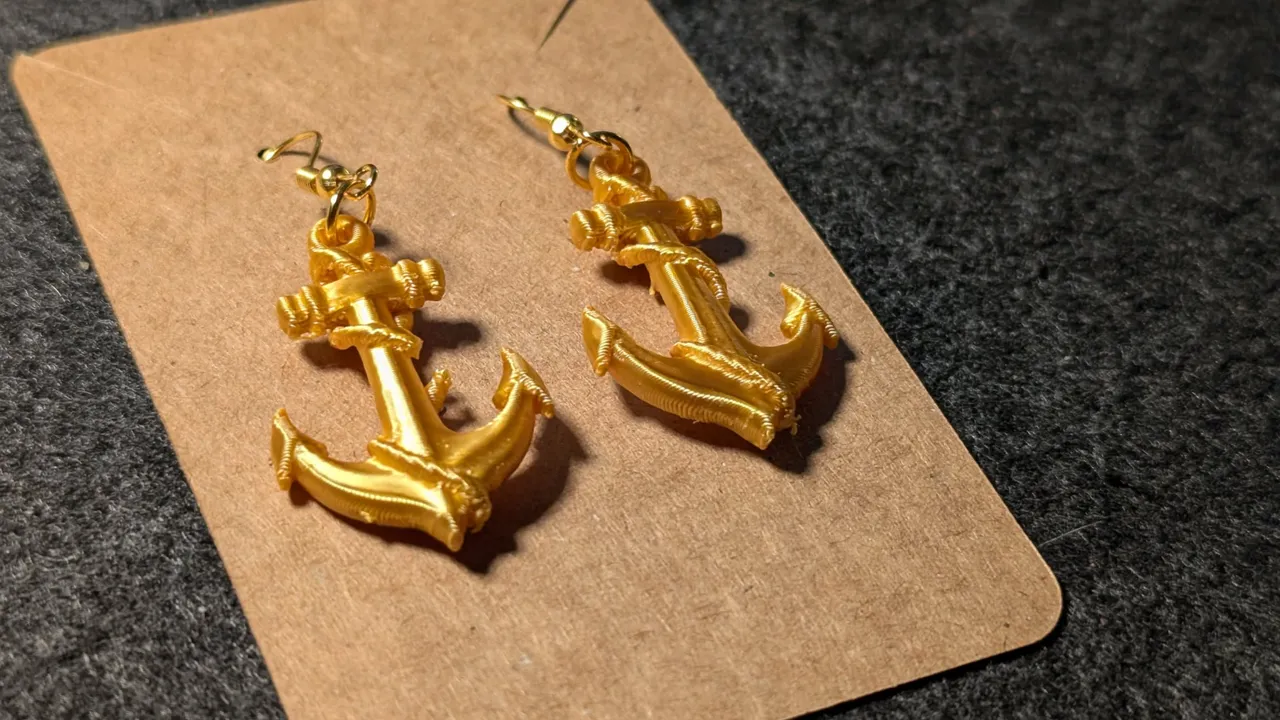 Golden Anchorage Earrings view 3