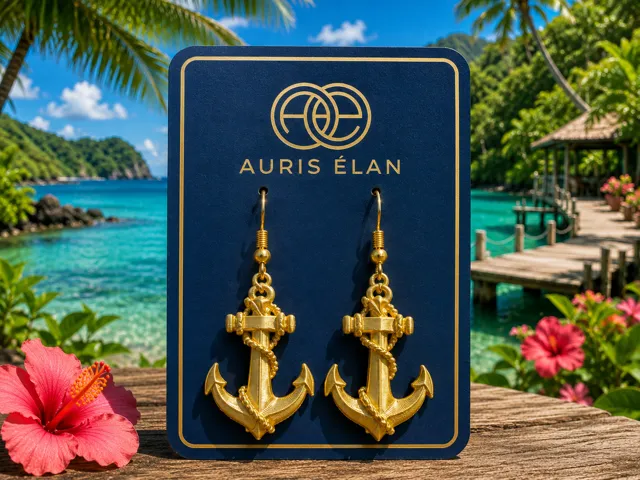Golden Anchorage Earrings