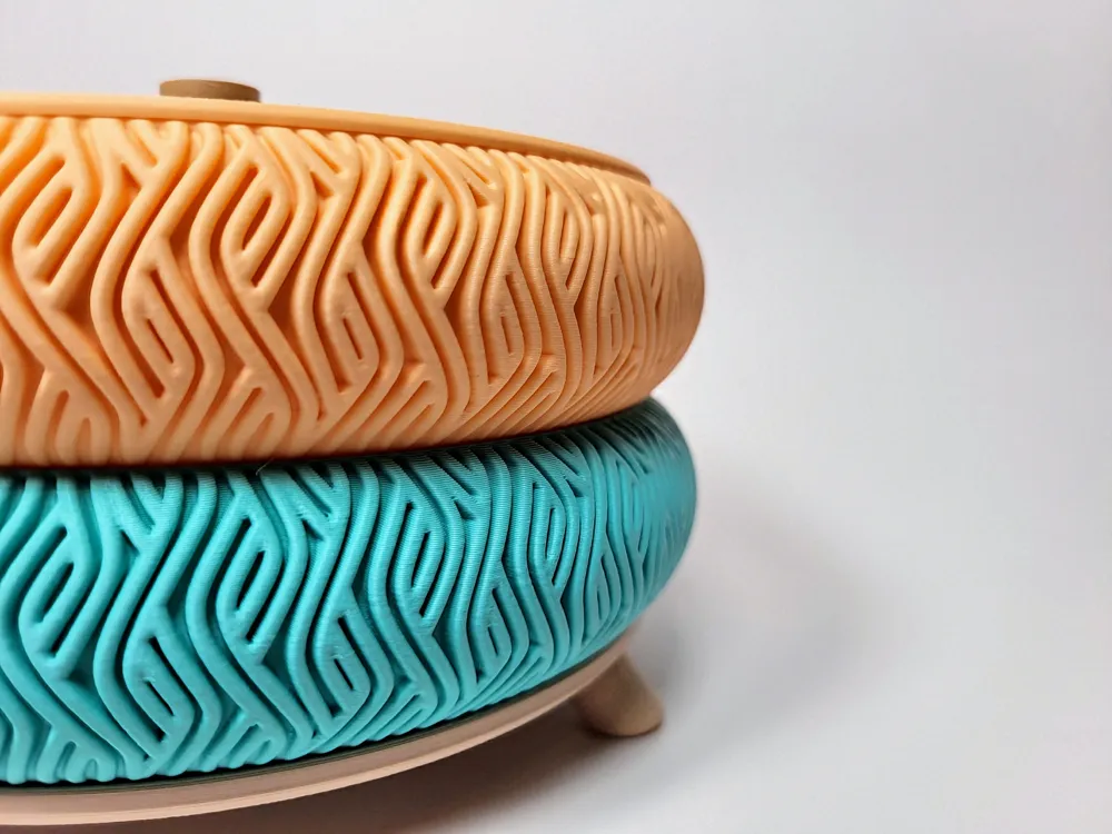 Stackable Bowl / Tray - Wave Art with Inlays - Free 3D Print Model ...