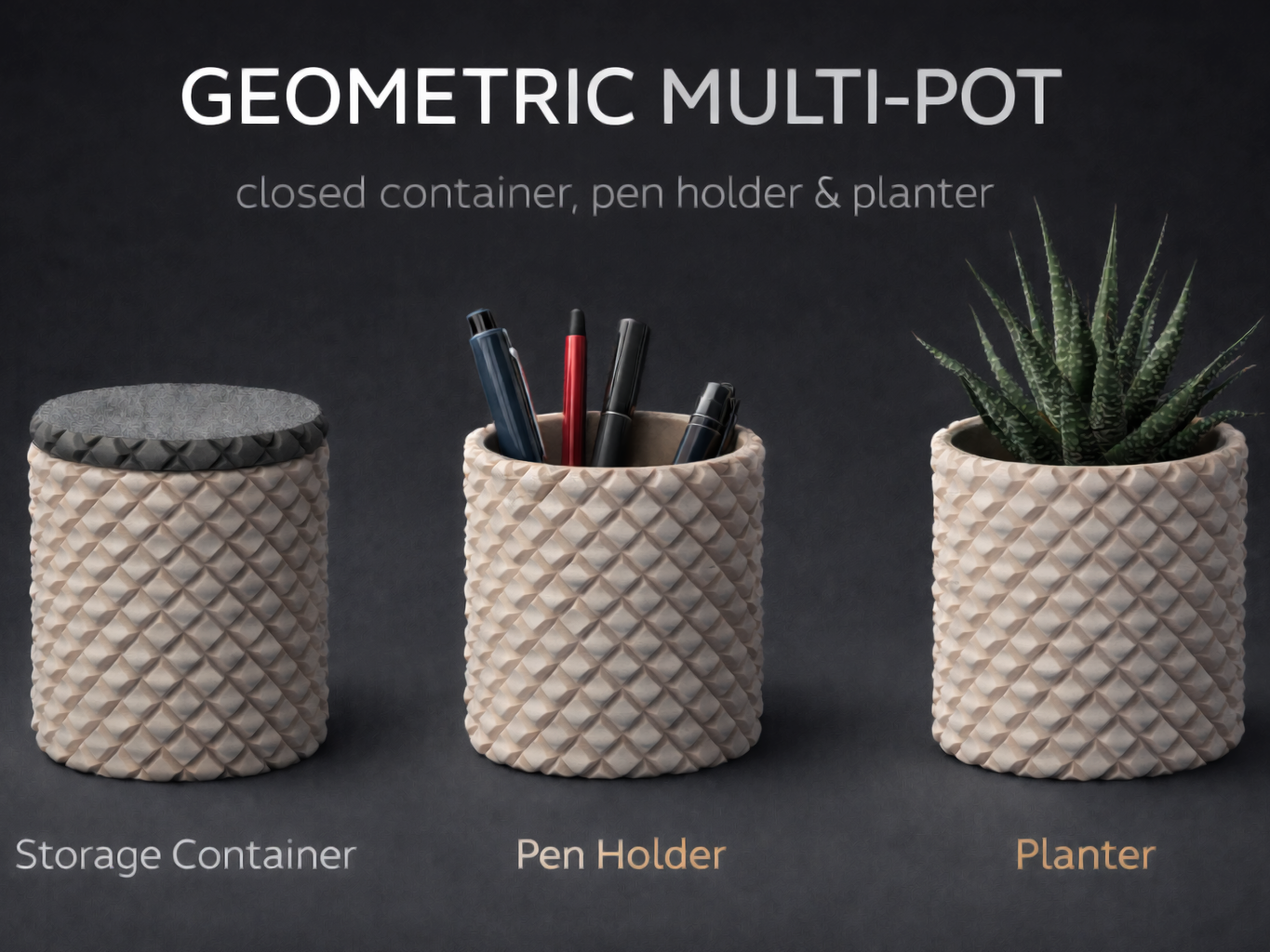 GEOMETRIC MULTI-POT Organizer, Container, Planter
