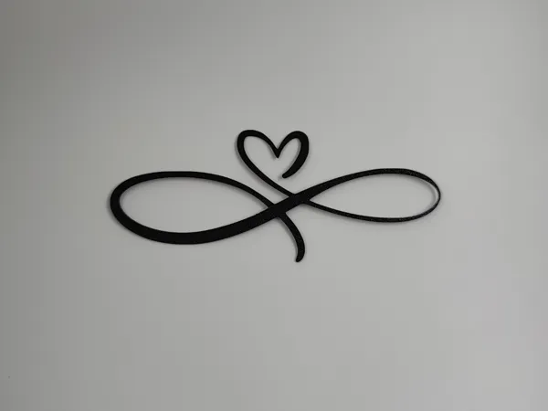 Symbole cœur infini - déco murale minimaliste