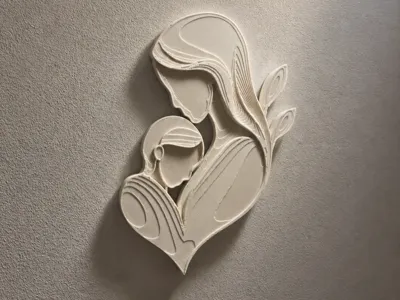 Mother & Child Wall Art – Minimalist Decor