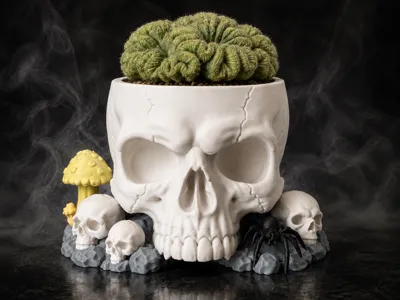 Creepy Skull Planter & Candy Dish