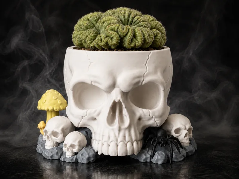 Creepy Skull Planter & Candy Dish