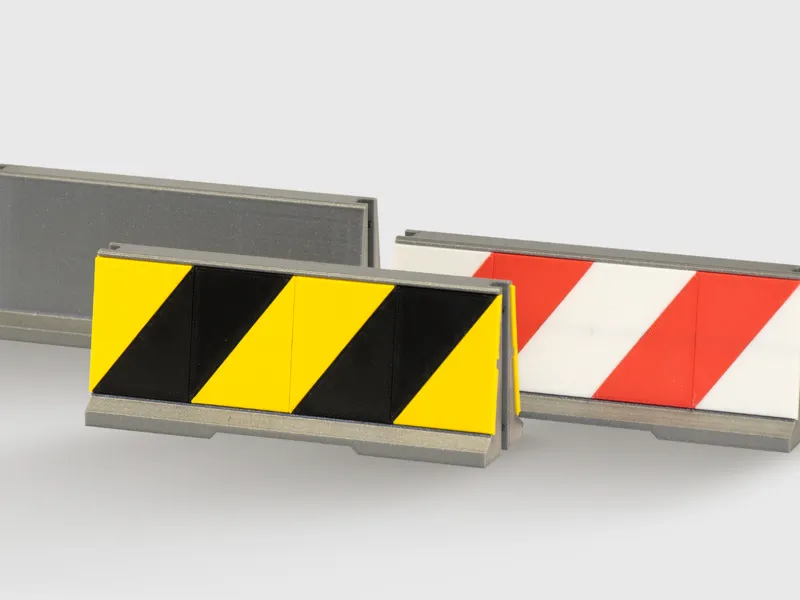 Road concrete barrier - diorama element 1:14