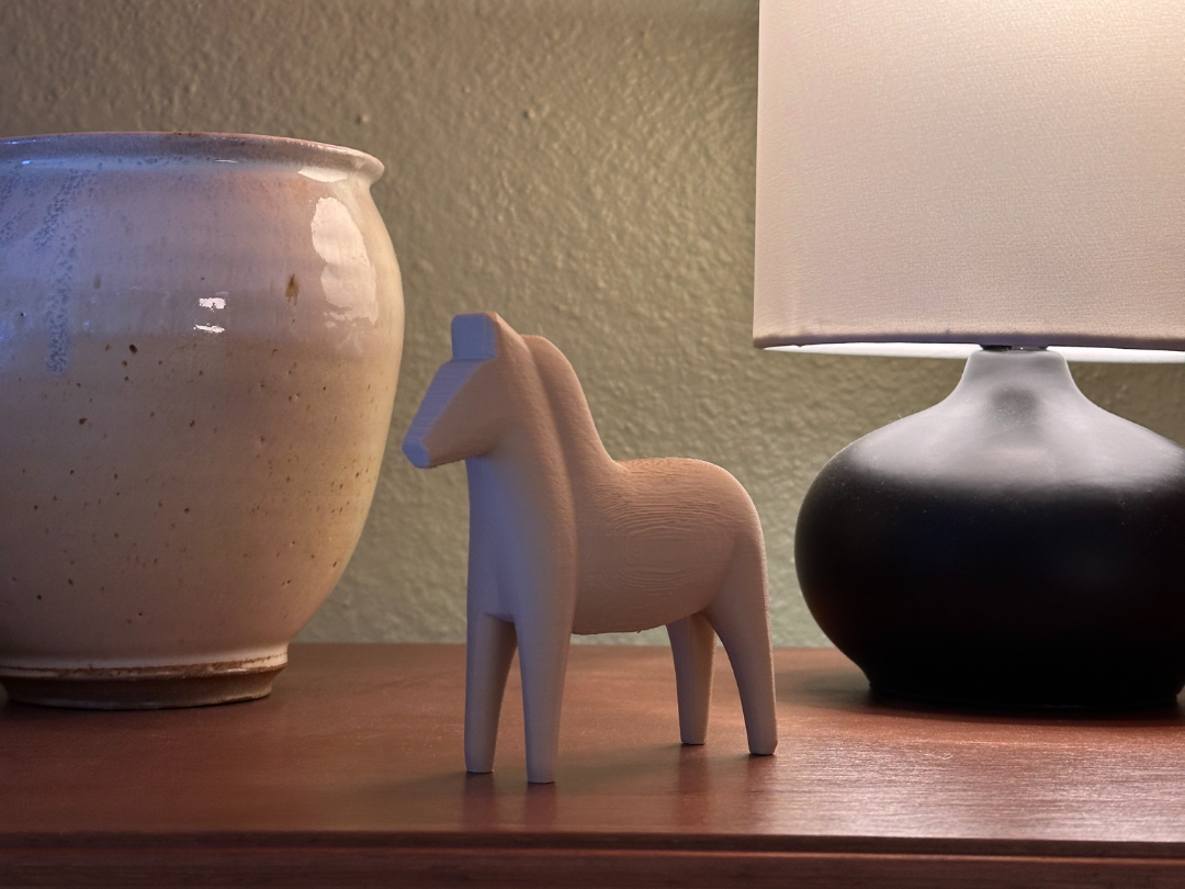 Carved toy horse decor