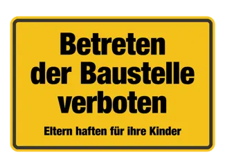 Baustellenschild