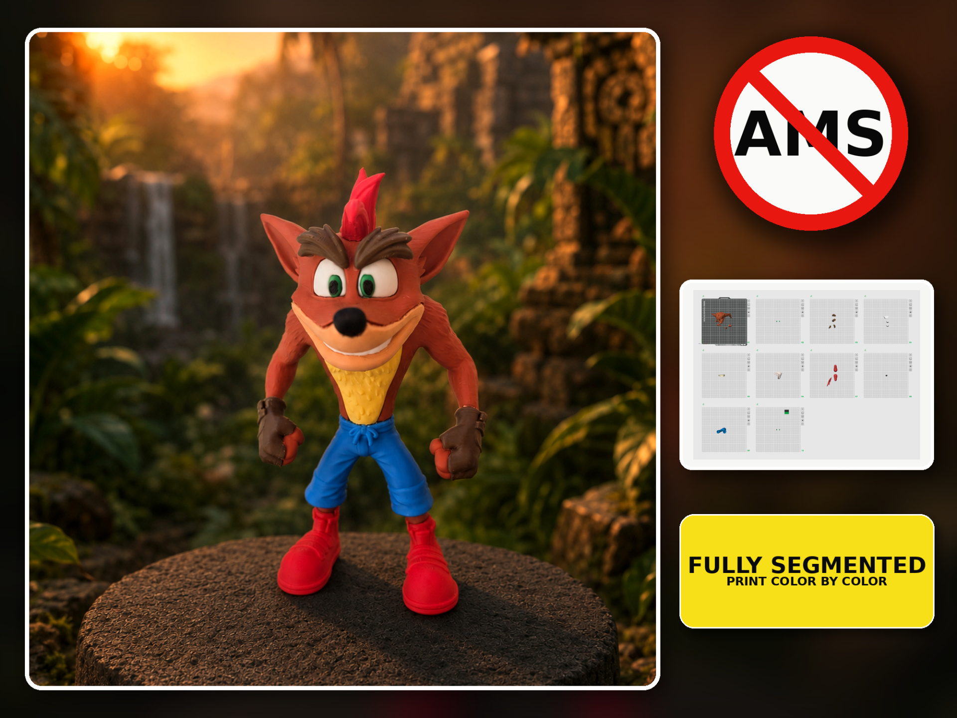 Crash Bandicoot – NO AMS | Fully Segmented 16cm - 1