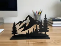 Décoration silhouette montagne et pins — photo 1