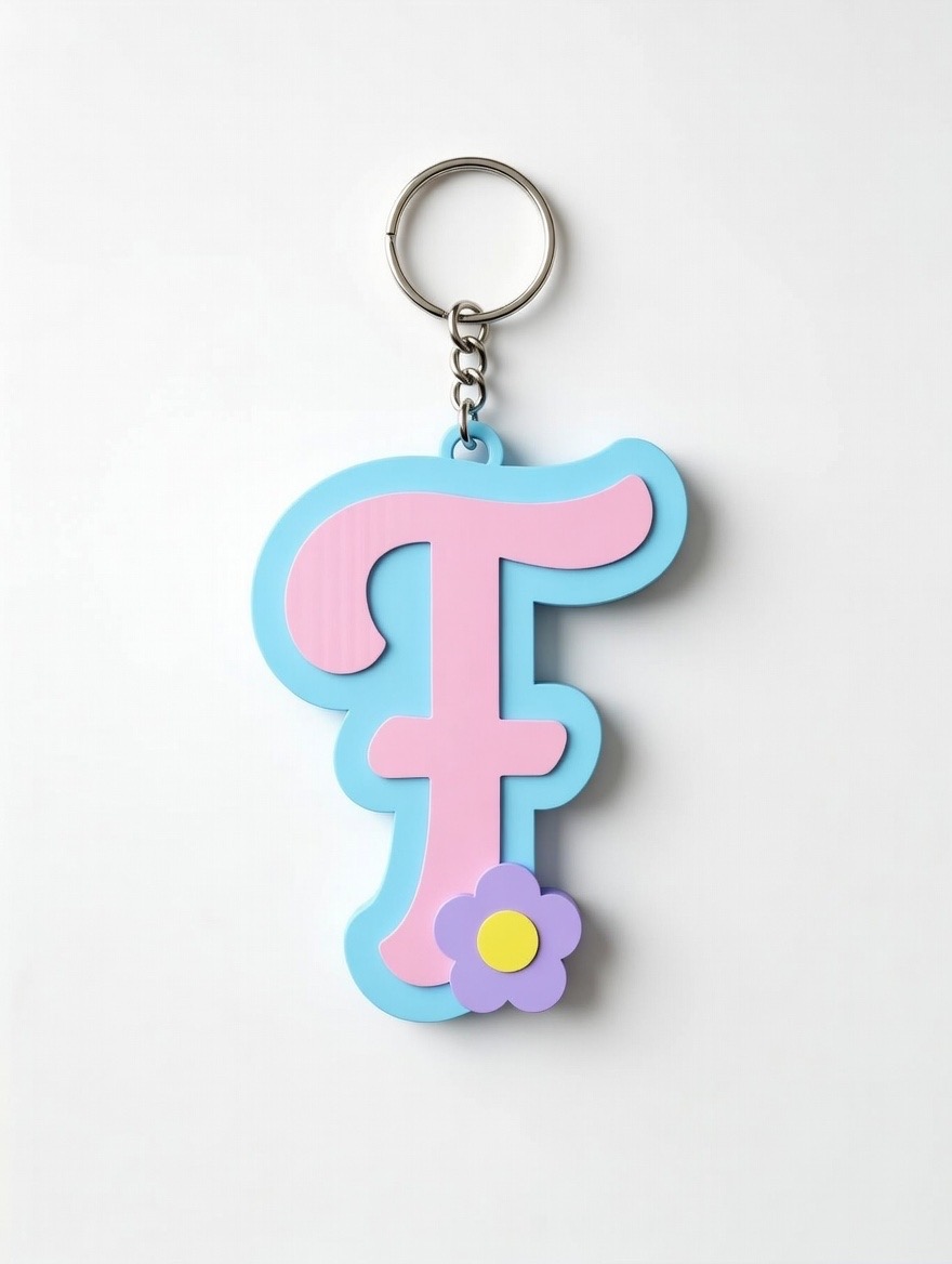Miniatura 17 do modelo 3D Keychain letters Flower