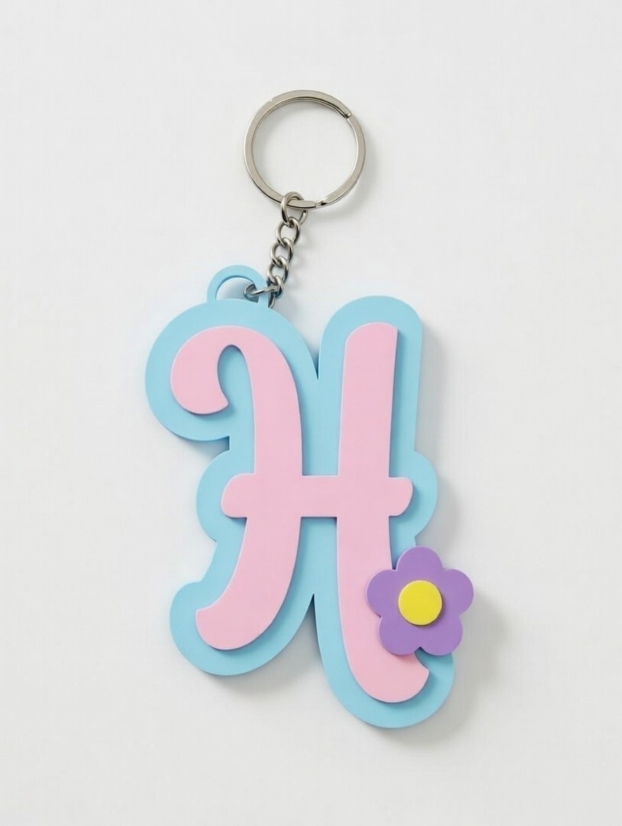 Miniatura 4 do modelo 3D Keychain letters Flower