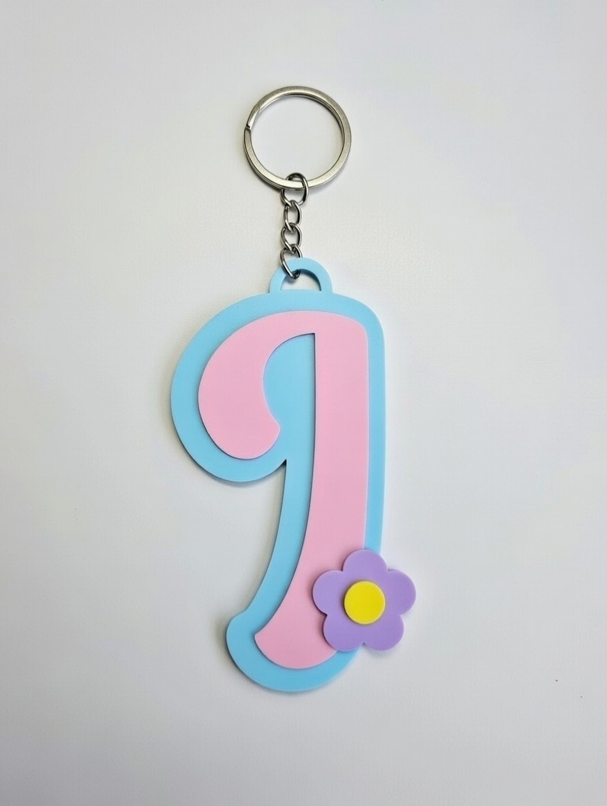 Miniatura 26 do modelo 3D Keychain letters Flower