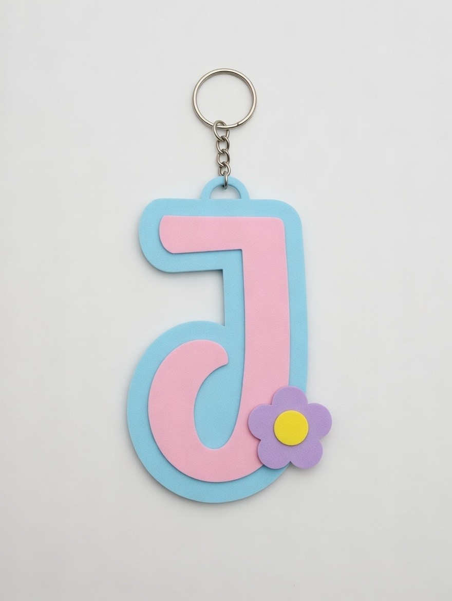 Miniatura 10 do modelo 3D Keychain letters Flower