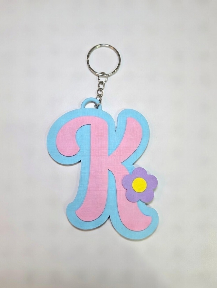 Miniatura 3 do modelo 3D Keychain letters Flower