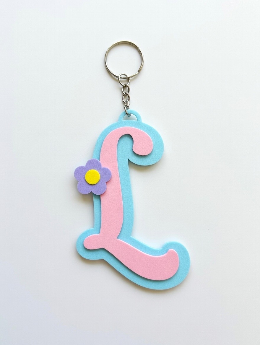 Miniatura 12 do modelo 3D Keychain letters Flower