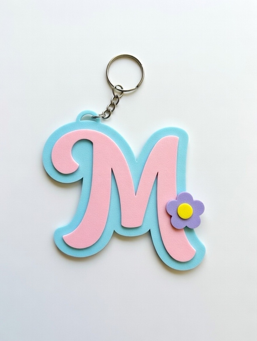 Miniatura 2 do modelo 3D Keychain letters Flower