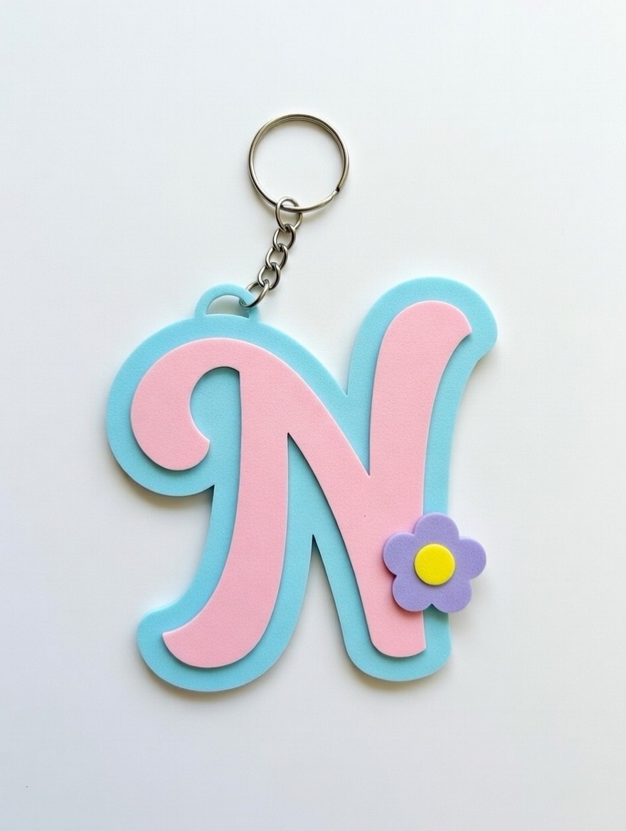 Miniatura 14 do modelo 3D Keychain letters Flower