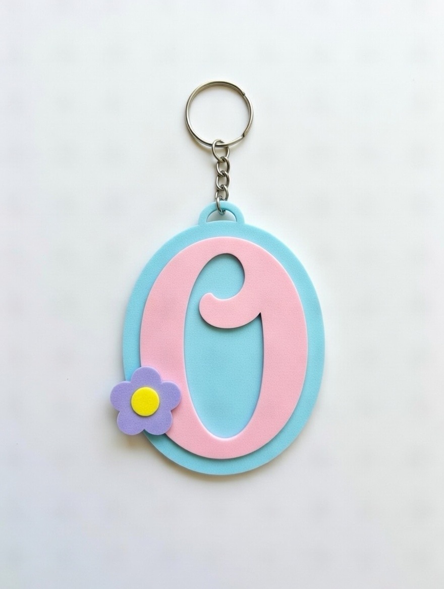 Miniatura 15 do modelo 3D Keychain letters Flower