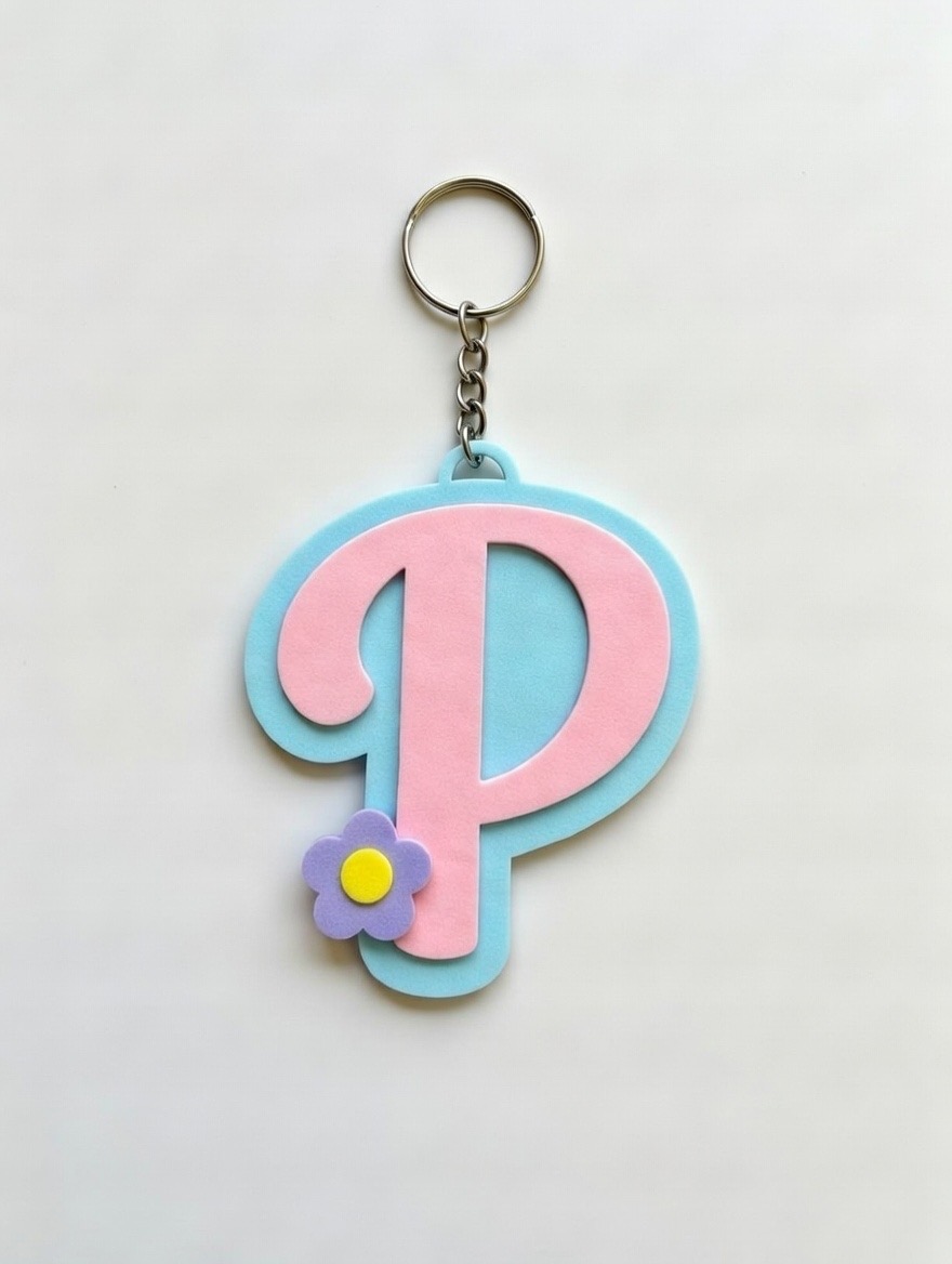 Miniatura 21 do modelo 3D Keychain letters Flower