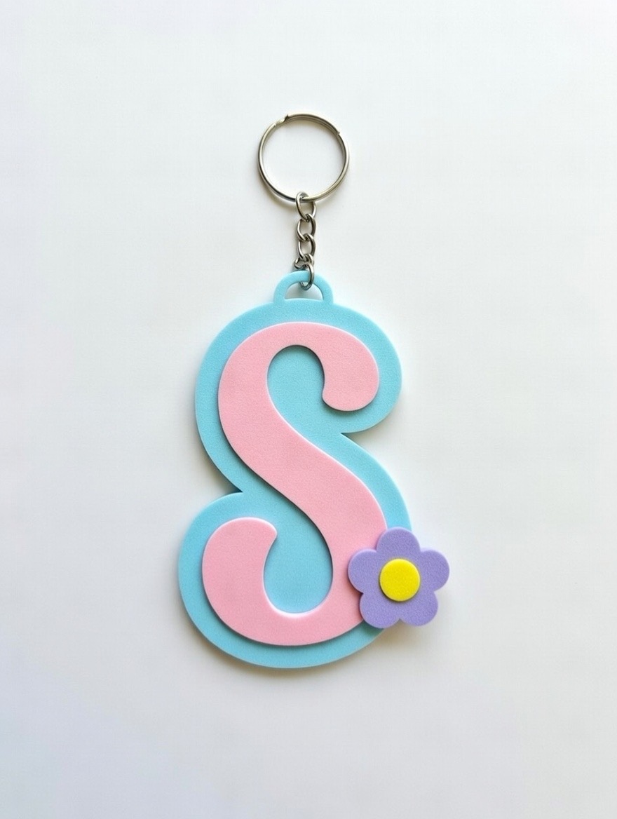 Miniatura 8 do modelo 3D Keychain letters Flower