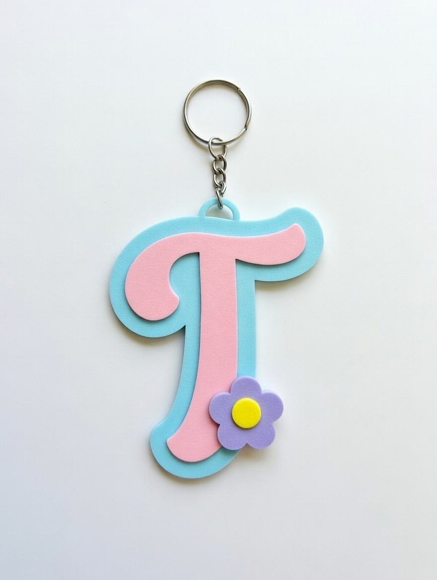 Miniatura 9 do modelo 3D Keychain letters Flower
