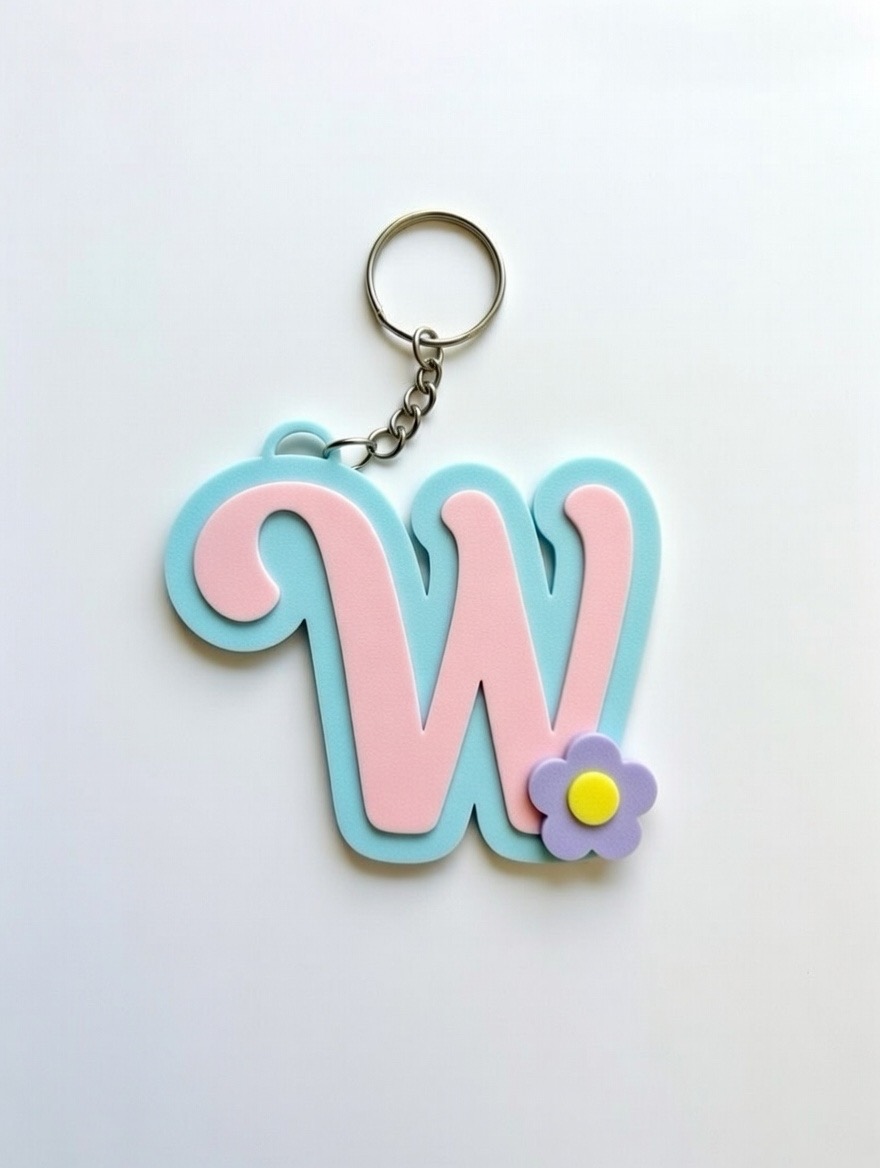 Miniatura 23 do modelo 3D Keychain letters Flower