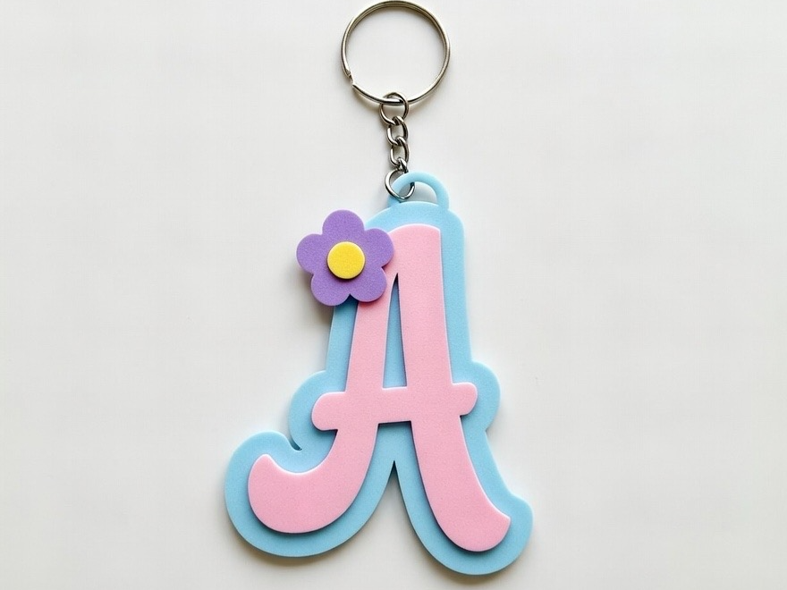 Keychain letters Flower