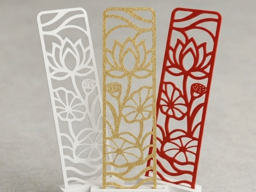 Lotus Flower Cutout Bookmark | Fast 1 Color Print
