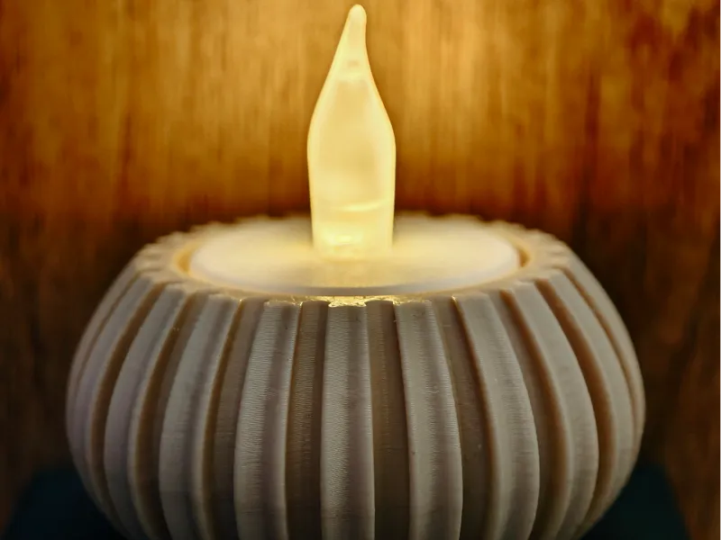 Halloween style Ribbed LED Candle Holder 