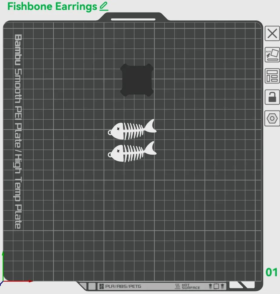Fishbone Earrings (0.4mm Nozzle) view 4