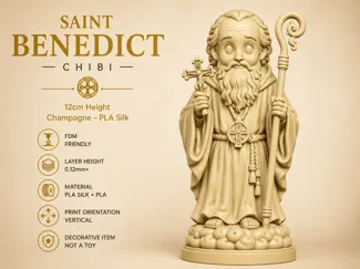 Saint Benedict Chibi-style