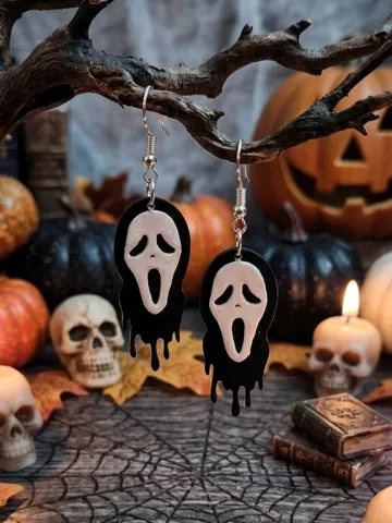 Pendientes: Ghostface Dripping Mask Earrings — vista de referencia 2