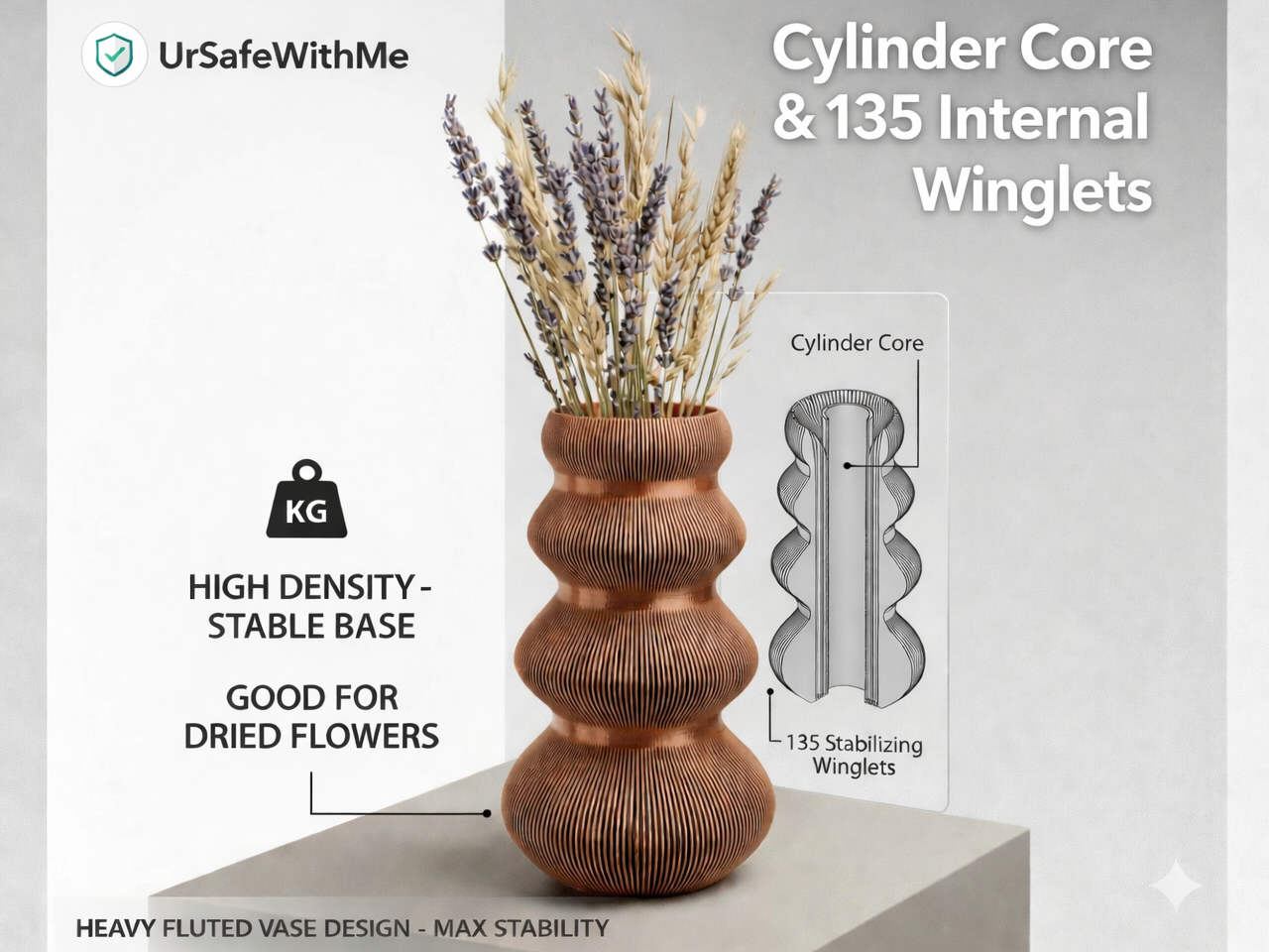 Infinity Winglet Vase – Ultra Stable Design