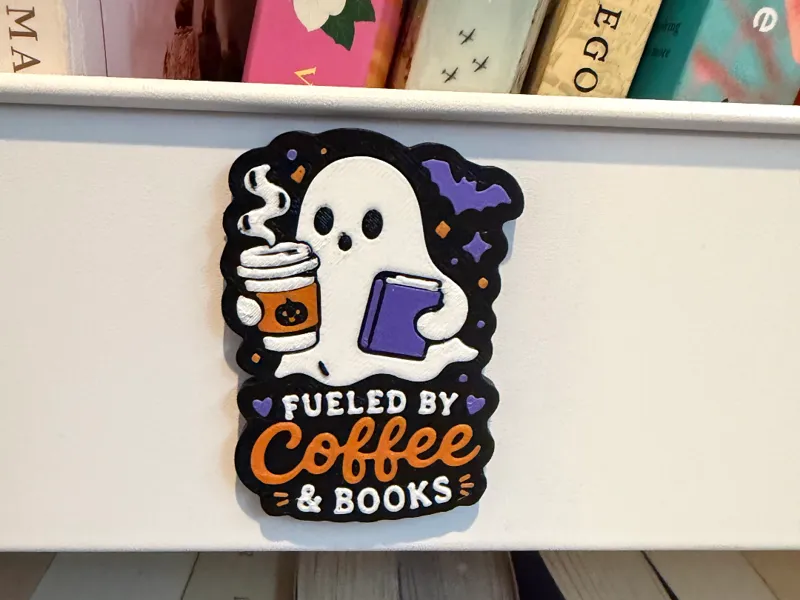 Fueled by Coffee & Books Ghost Magnet