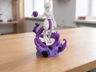 Mewtwo Crochet Style Figure