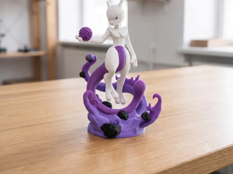 Mewtwo Crochet Style Figure