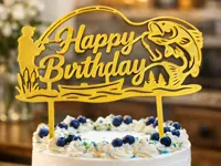 Décor de gâteau anniversaire pêcheur — photo 1