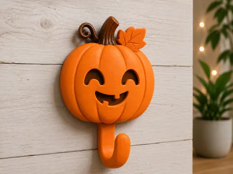 Adorno temático: Cute Pumpkin Wall Hook – Halloween Decoration — referencia de MakerWorld