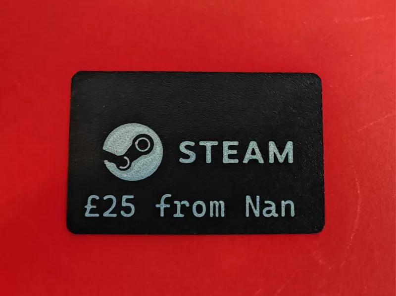 Steam Gift Card with editable Text