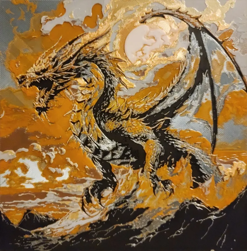 Dragon of the sea, Silk Metallic HueForge 5 color, Customizable!